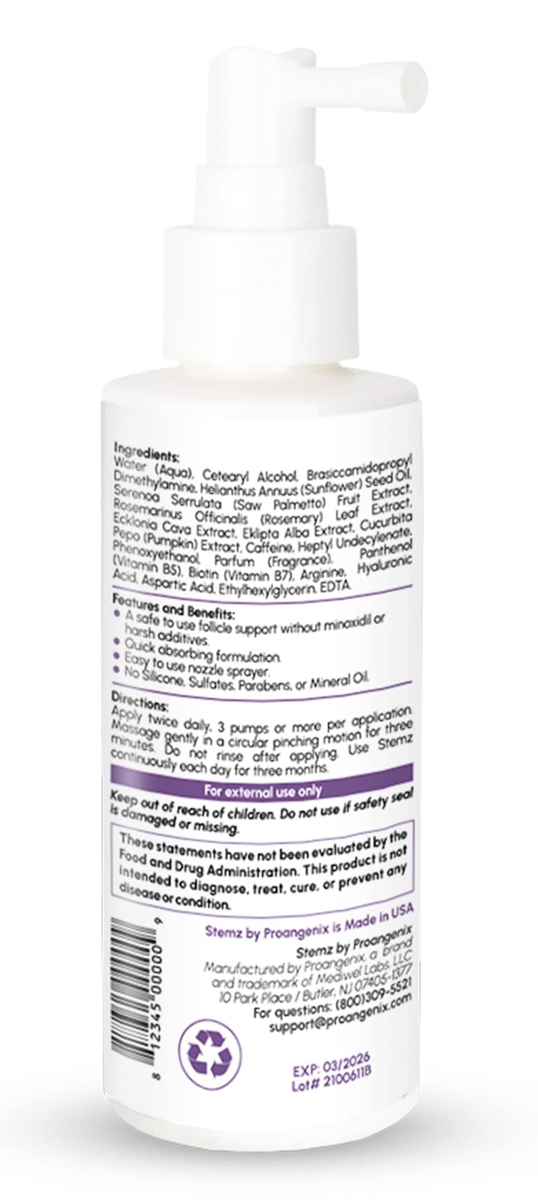 Stemz by Proangenix sea moss ingredients highlight natural scalp nourishment.