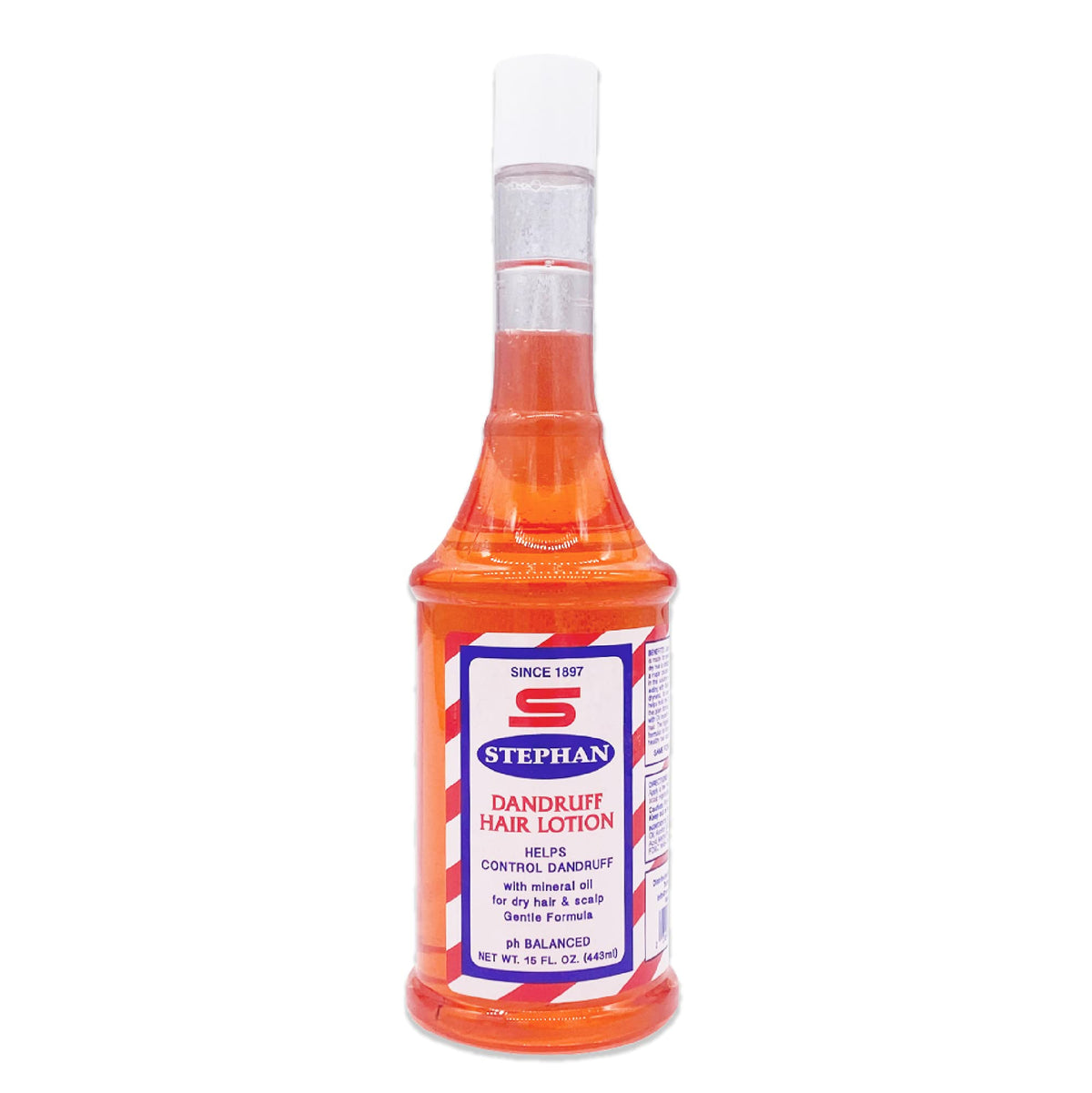 Stephan's Dandruff Remover 16 oz bottle with mineral oil for dry scalp care.