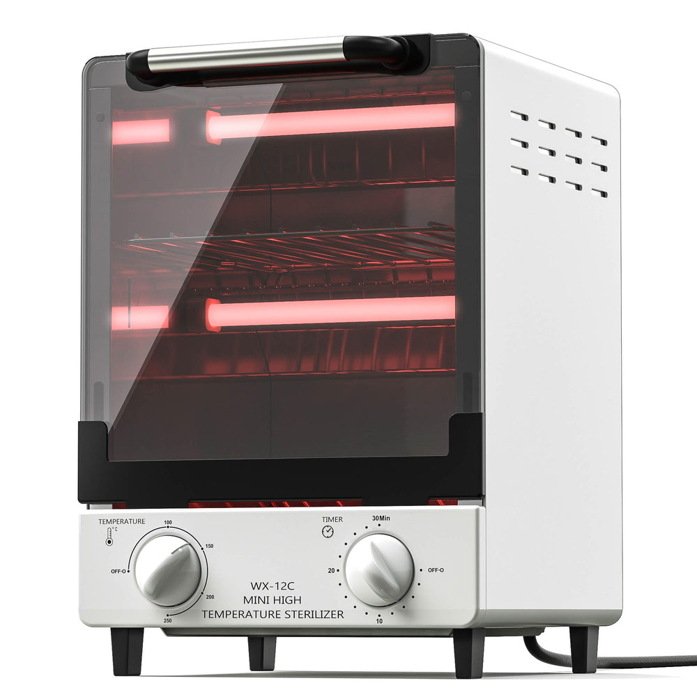 Sterilizer for Nail Tools with lid open, showing 12L capacity for salon gear hygiene.