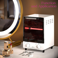Sterilizer for Nail Tools interior with stainless trays, organized cleaning for multiple tools.