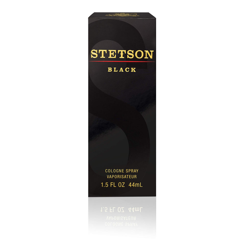 Stetson Black bottle cap close-up emphasizing premium packaging and refined feel.