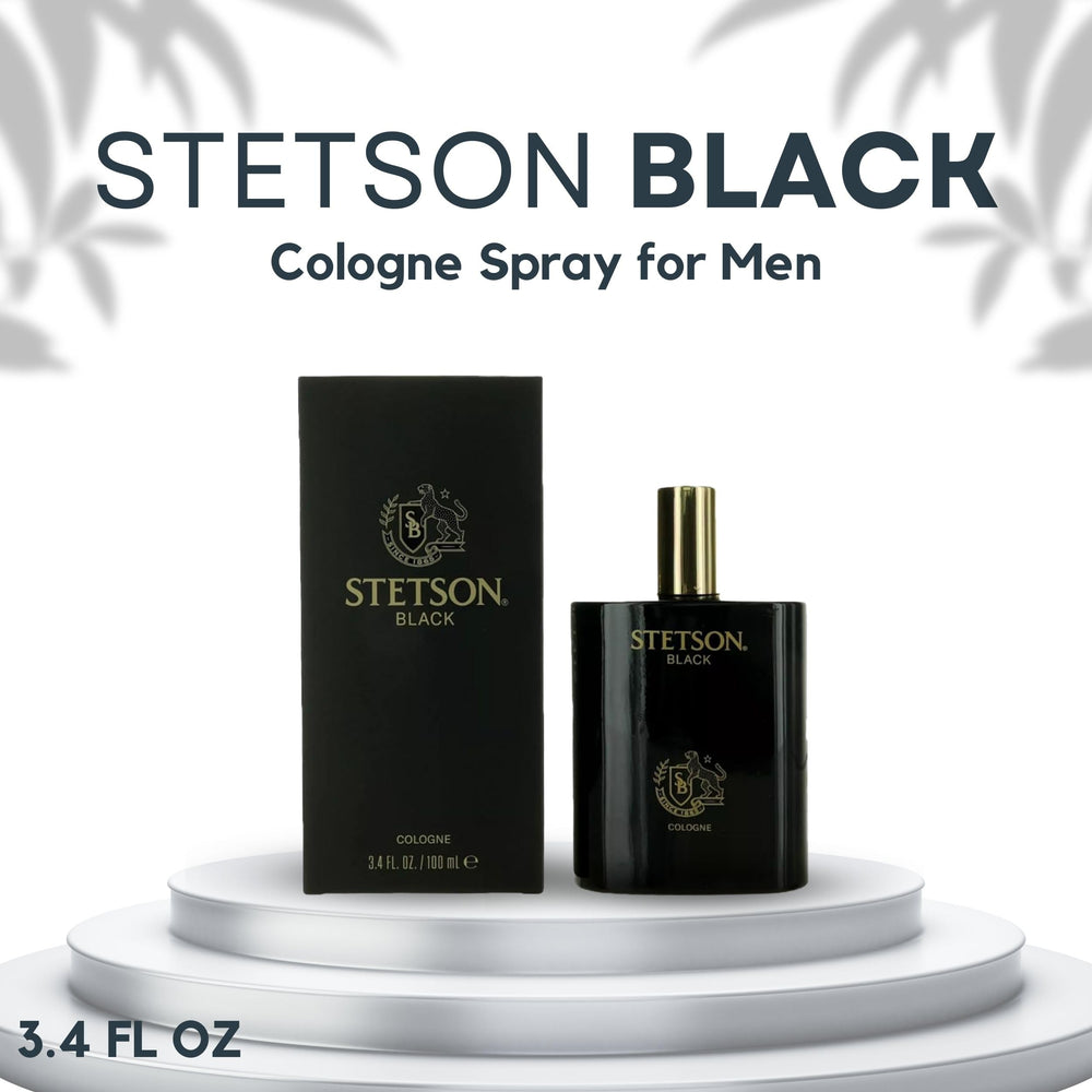Stetson Black bottle side view highlights classic design for daily wear.