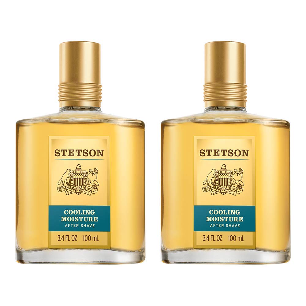 Stetson Cool Moisture aftershave bottle delivers cooling refreshment after shaving