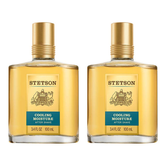 Stetson Cool Moisture aftershave bottle delivers cooling refreshment after shaving