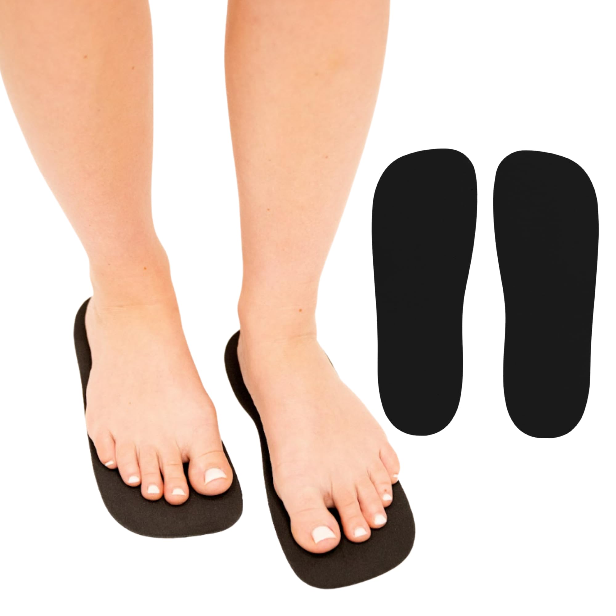 STICKONFEET foam feet pads pack closeup for hygienic spray tanning prep