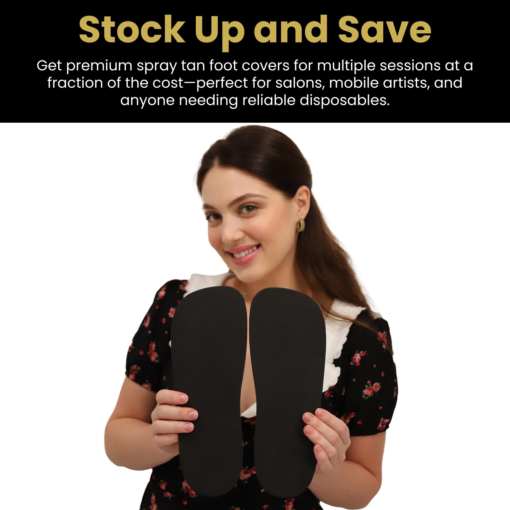 STICKONFEET protects feet during spray tan while keeping client comfortable