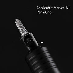STIGMA cartridges compatible with standard tattoo machines and grips.