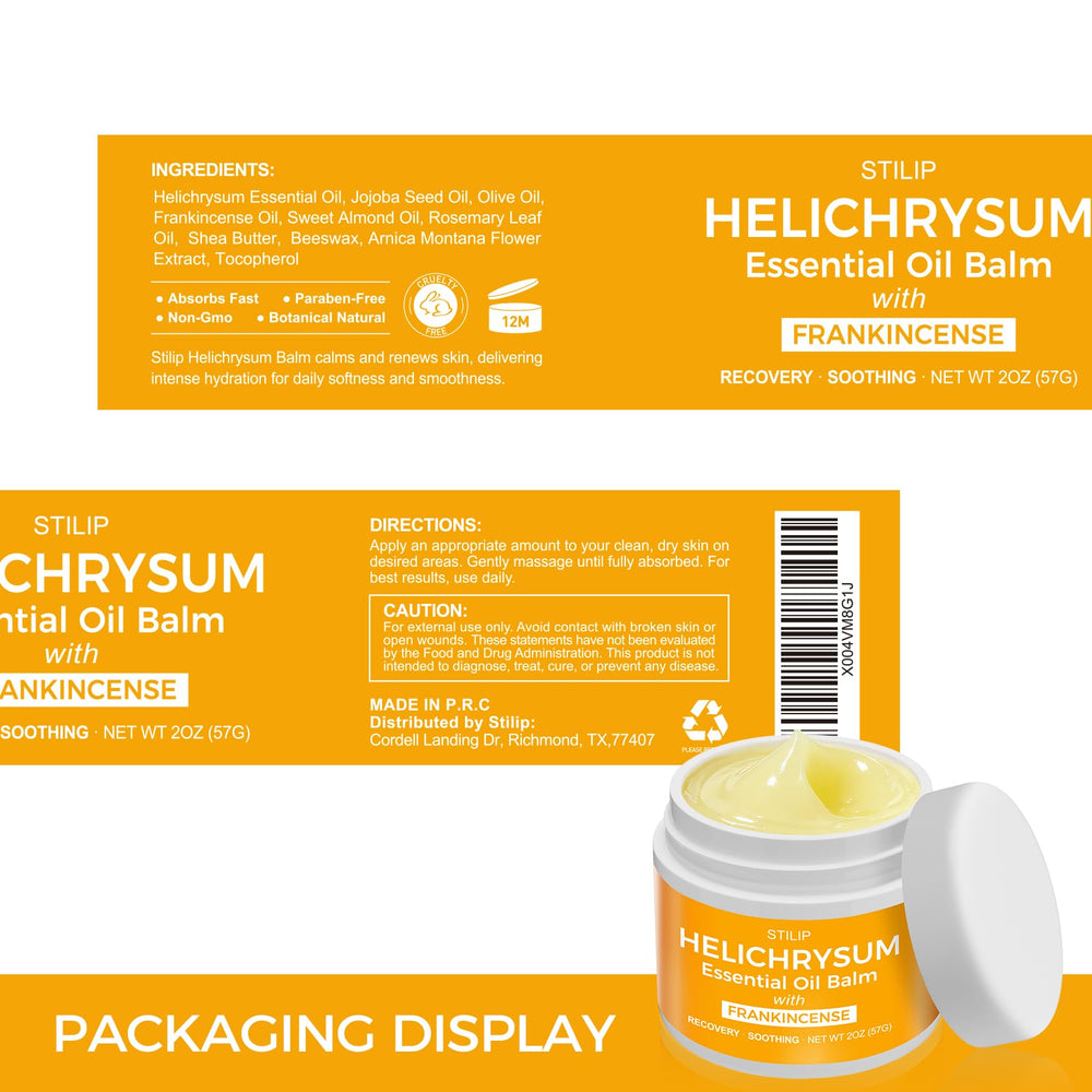 STILIP Helichrysum Balm aroma with frankincense calms ritual.