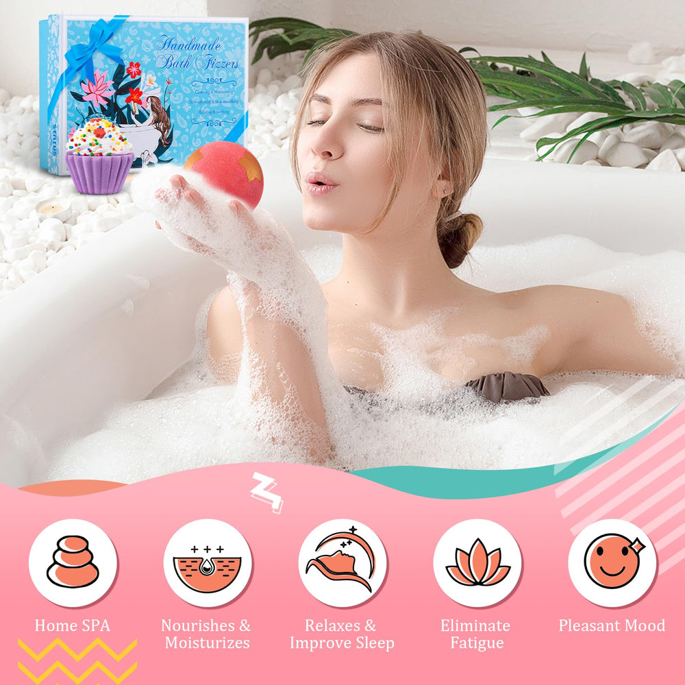 STNTUS INNOVATIONS donut-shaped bath bomb provides fun visuals and skin nourishment