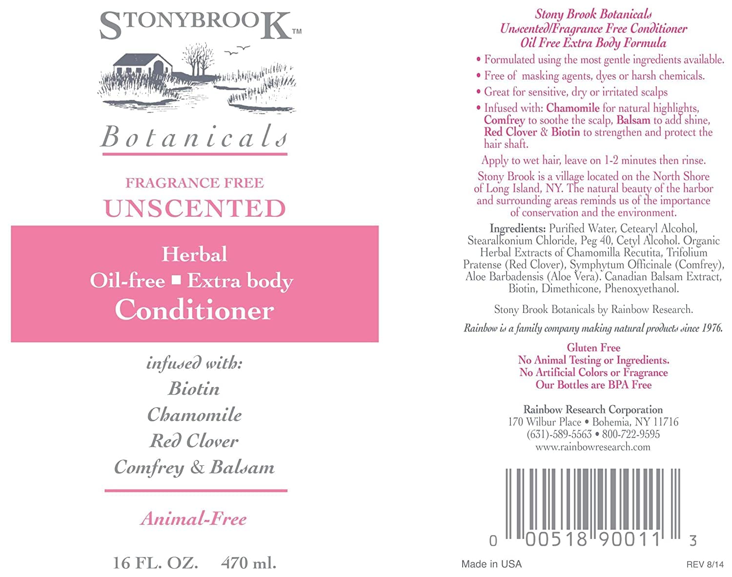 Stonybrook Unscented Conditioner texture ready to rinse for lightweight manageability.