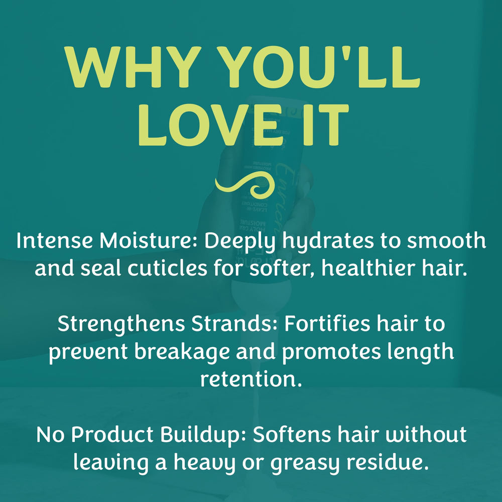 Strands of Faith Enrich Leave-In application scene shows lightweight moisture without heaviness.