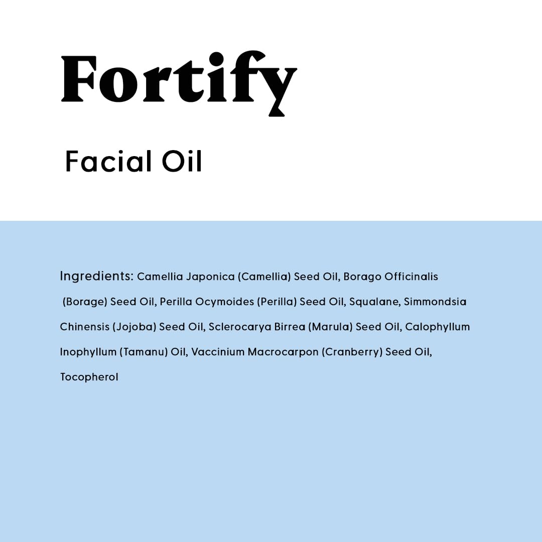 Stratia Fortify label close-up emphasizes small-batch, woman-owned craftsmanship.