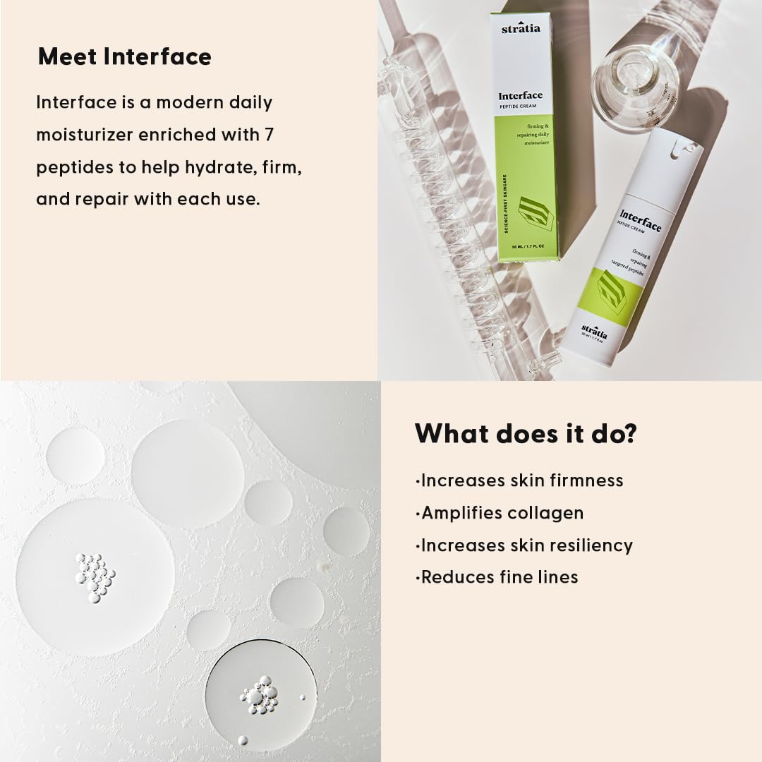 Stratia Interface label close-up for daily care