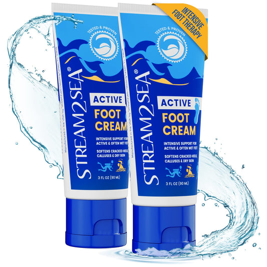 STREAM 2 SEA Active Foot Cream bottle ready for quick, non-greasy care