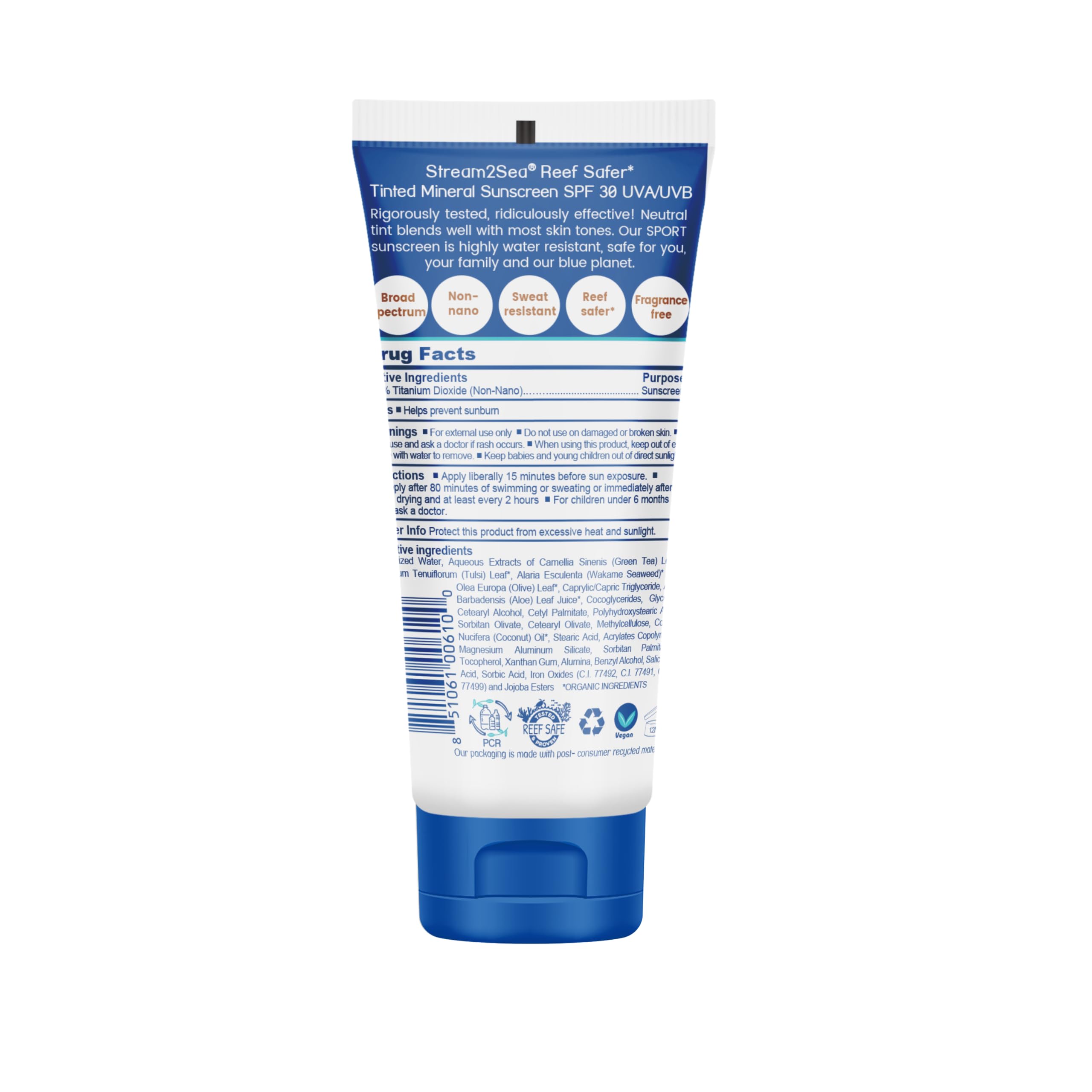 STREAM 2 SEA tinted sunscreen bottle ready for quick application
