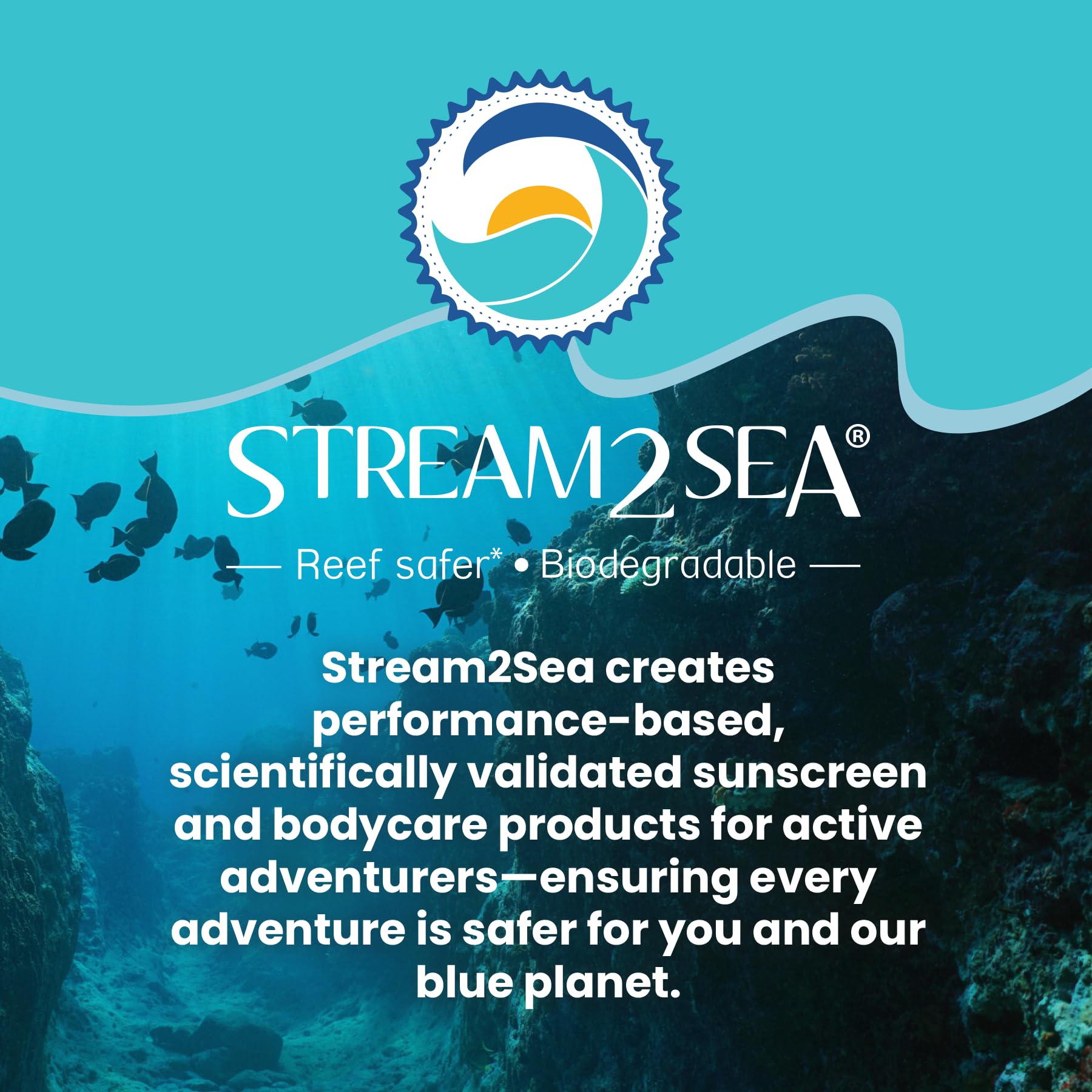 STREAM 2 SEA EcoStick on a sunny hike scene implies lasting protection.