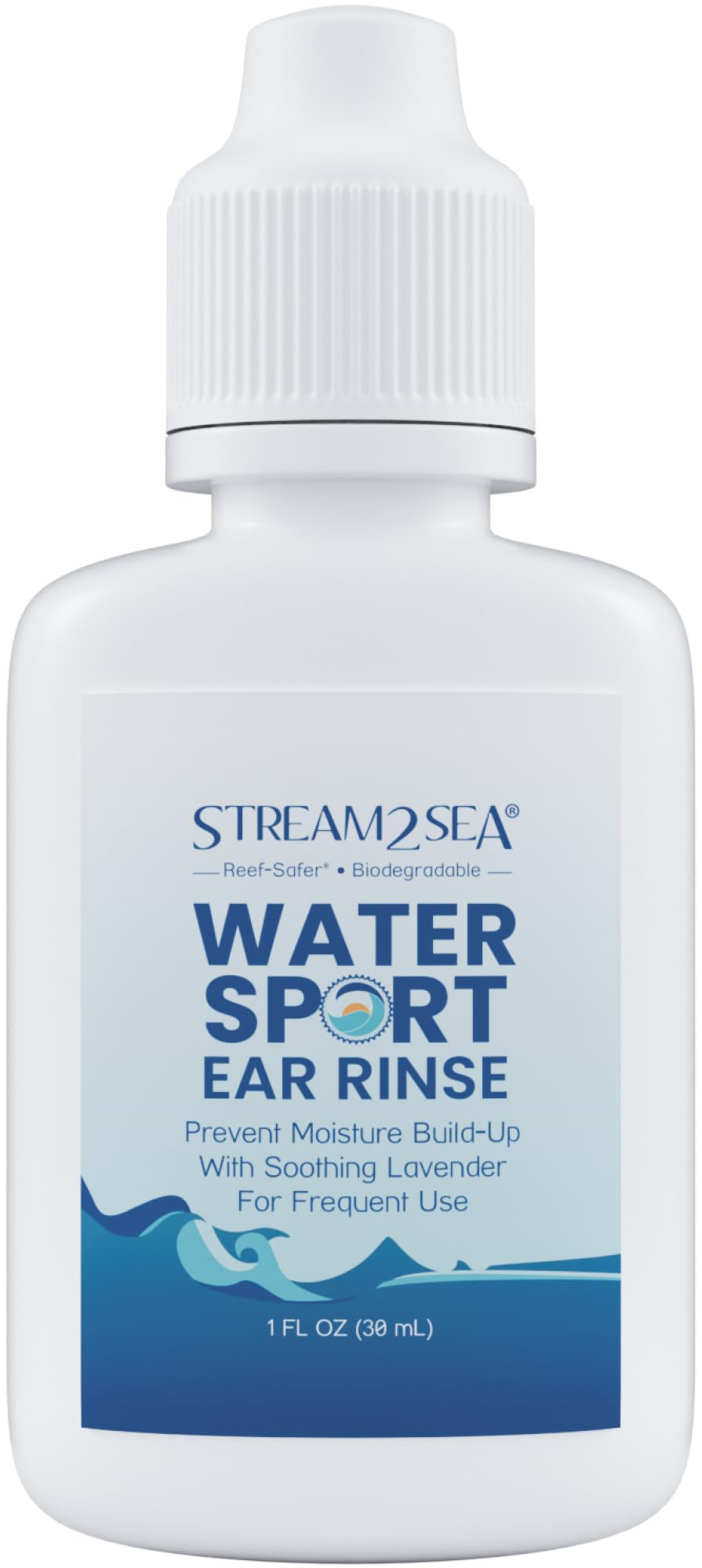 Compact travel-size Stream2Sea ear rinse fits gym bag
