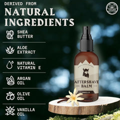 Striking Viking balm vanilla label closeup showing premium branding and scent cue