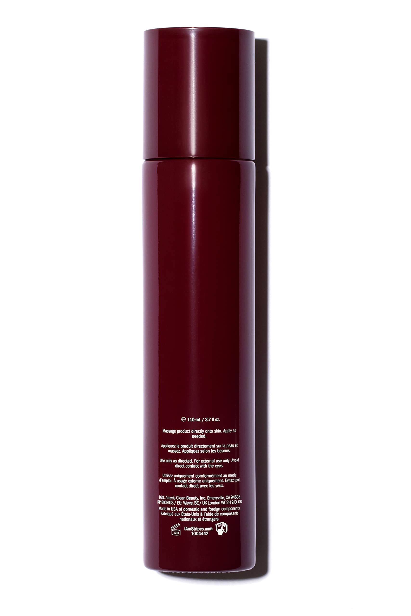 STRIPES Naomi Watts Acai Oil and Kakadu Plum blend on bottle symbolize nourishing glow