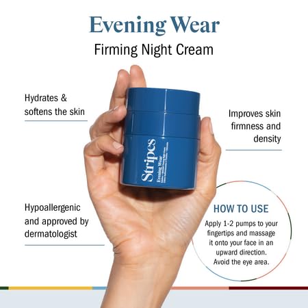 Closeup of STRIPES Naomi Watts night cream jar showing rich overnight hydration