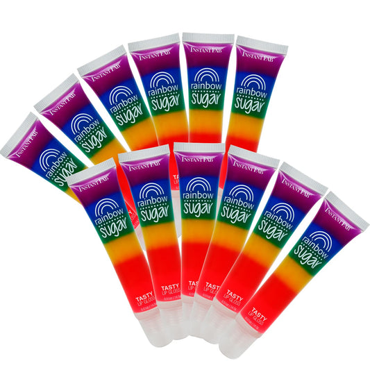 STUDIO LIMITED Rainbow lip gloss 12-piece pack adds radiant, glossy shine.