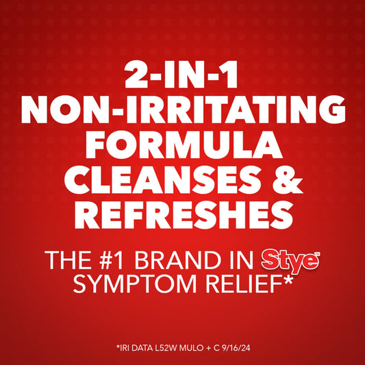 Stye cleansing eyelid wipes individually wrapped for portable freshness.