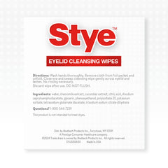 Stye cleansing eyelid wipes for pre-cleanse before eye drops.