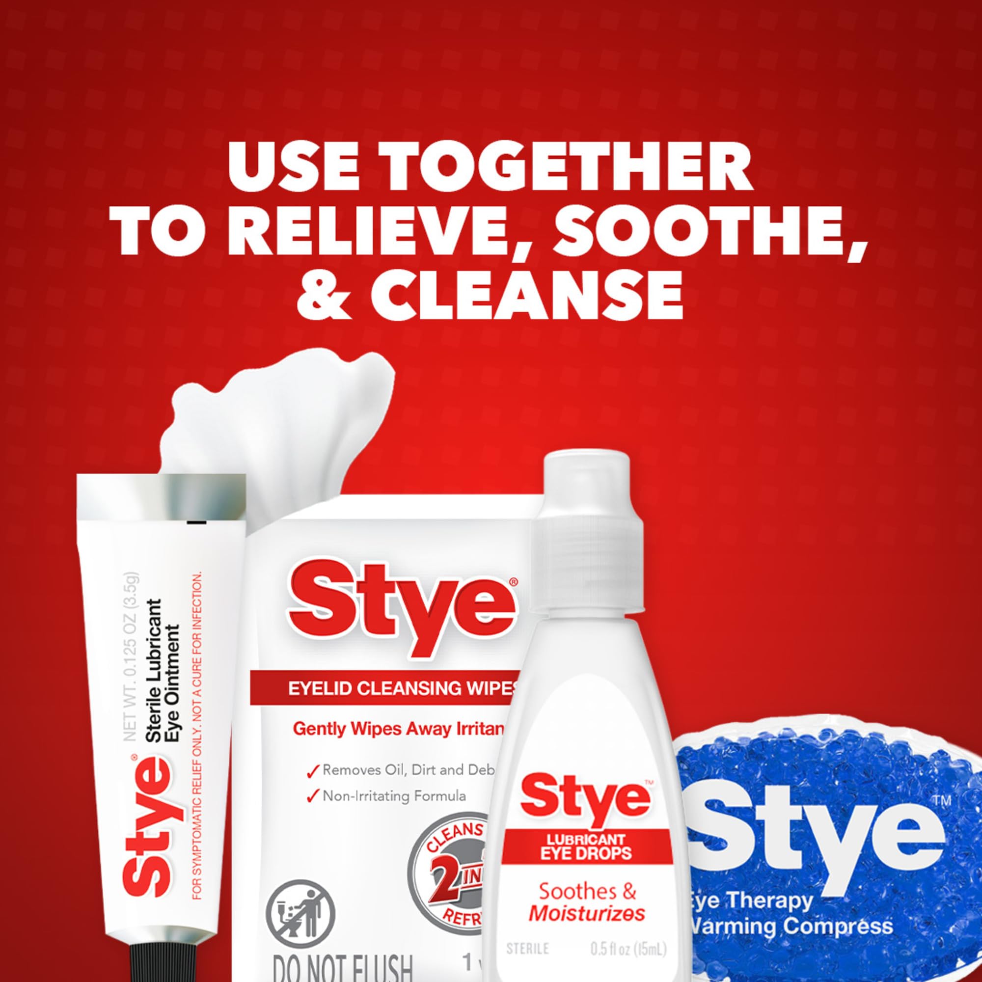 Stye eye wipes on-the-go ready-to-use pack illustration.
