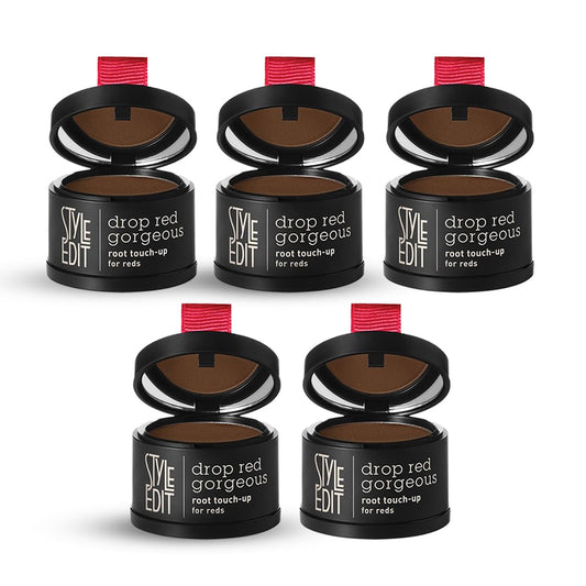 STYLE EDIT root cover-up powder 5-pack in a compact case for quick on-the-go touch-ups.