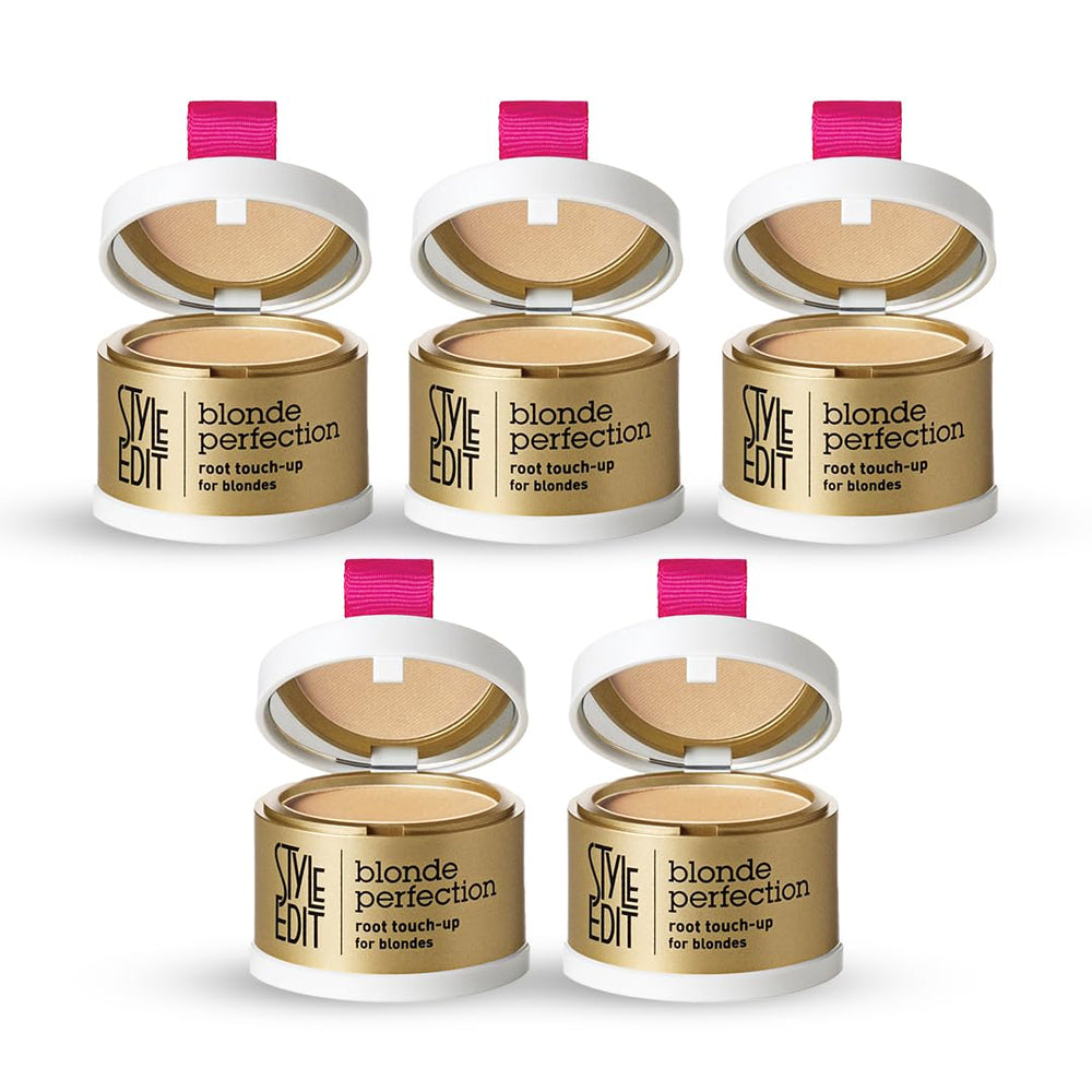 Style Edit Root Touch Up Powder packaging shows a five-pack for convenient coverage.