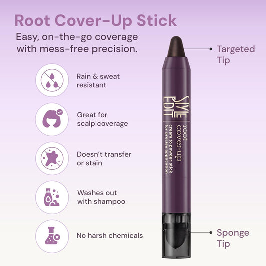 Style Edit Root Touch Up Stick application tip demonstrates quick, precise root coverage.