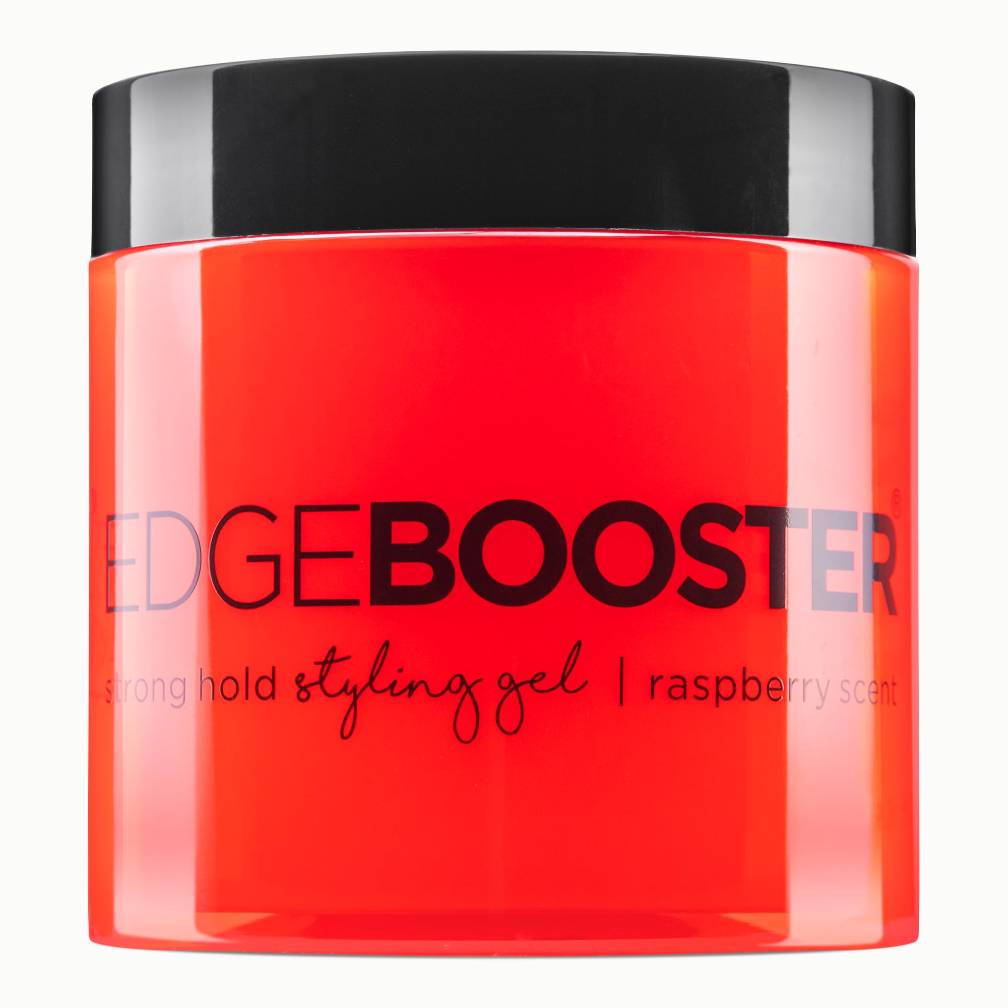 Style Factor EDGE BOOSTER bottle front showing flexible hold for all hair types.