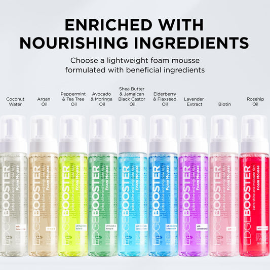 Style Factor EDGE BOOSTER label close-up highlights premium, nourishing formula.