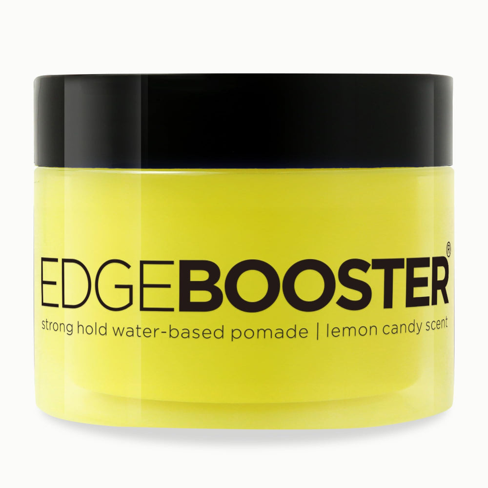 Style Factor Edge Booster lemon candy jar highlights high shine and hydration