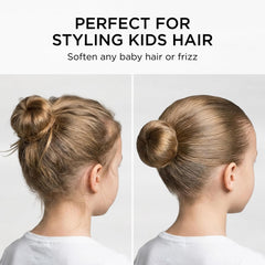 Style Factor Edge Booster on a sleek ponytail for a polished finish