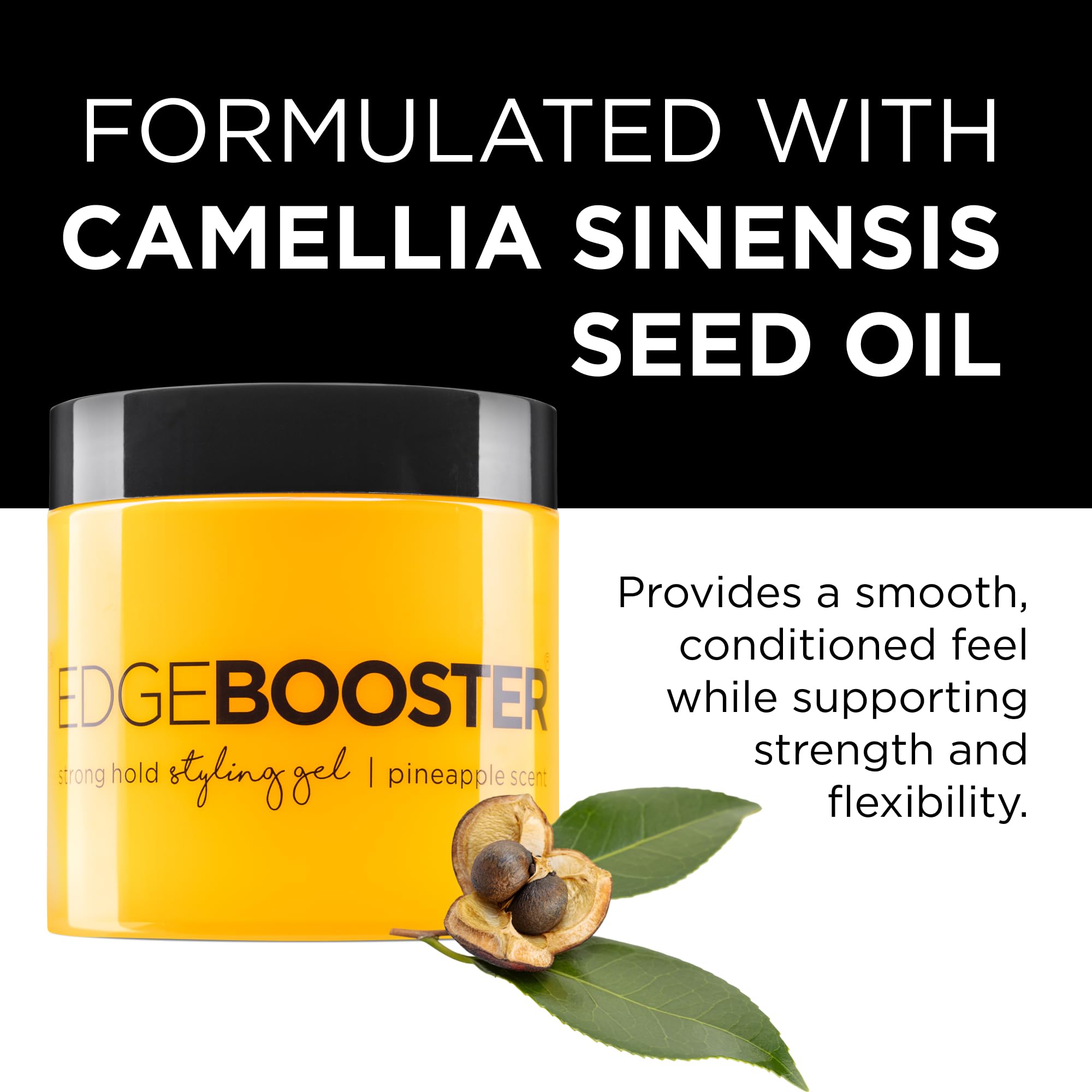 Style Factor EDGE BOOSTER strong-hold for curls and sleek styles.