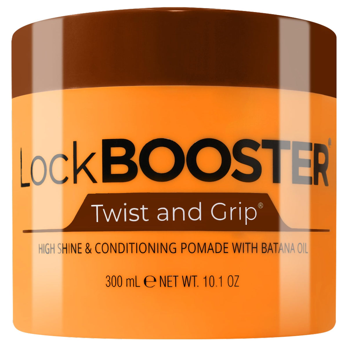 Style Factor Lock BOOSTER bottle showing long-lasting hold for twists and braids
