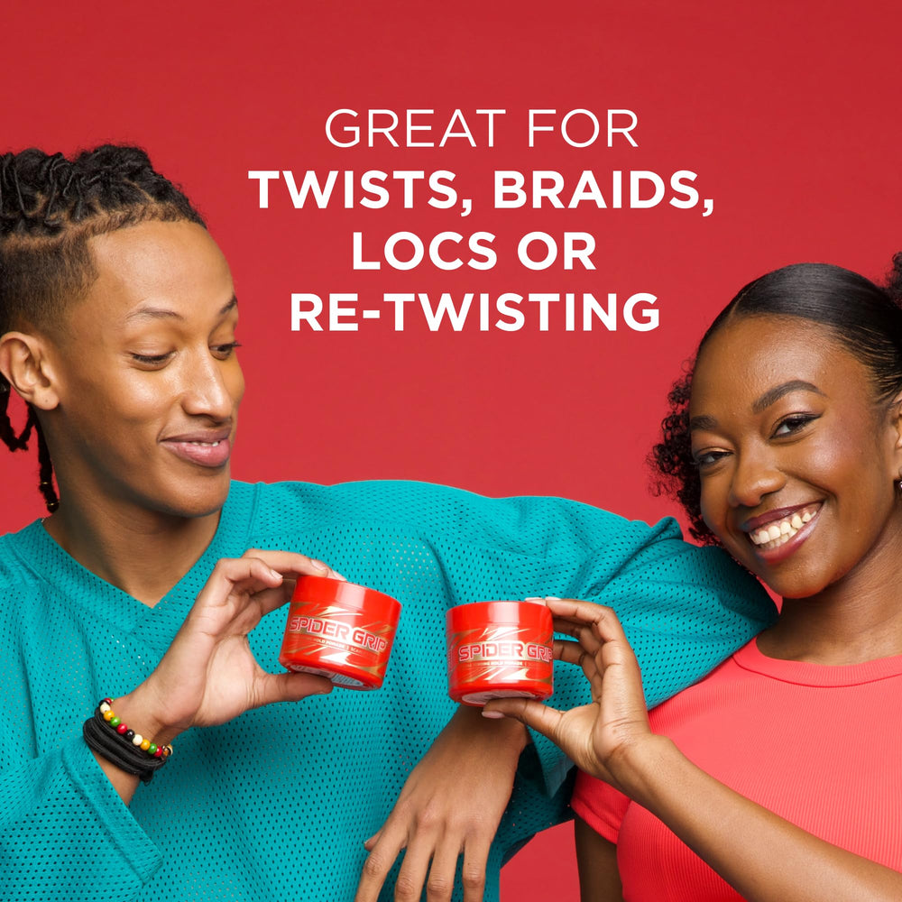 Close-up of ingredients castor oil and biotin in Spider Grip formula