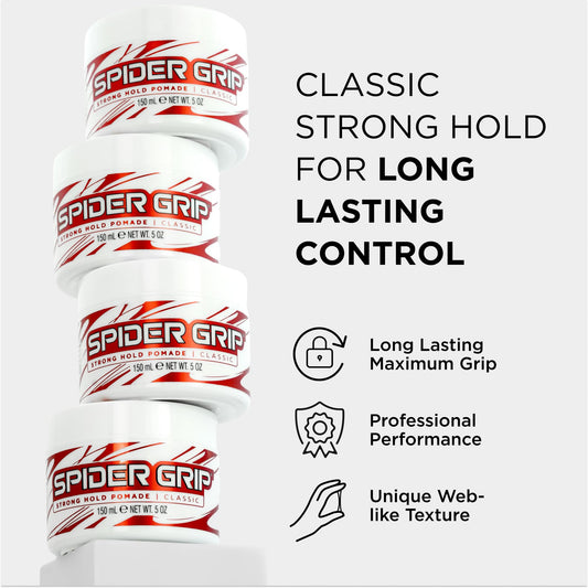 Close-up of Style Factor Spider Grip jar showing lightweight non-greasy finish