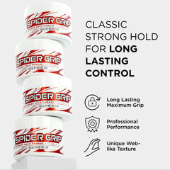 Close-up of Style Factor Spider Grip jar showing lightweight non-greasy finish