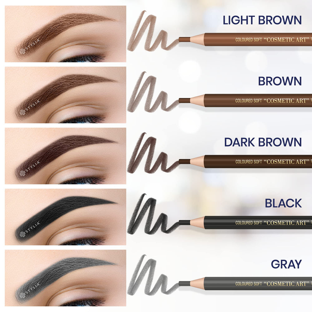 Stylia brows defined with rich color in a bold modern look