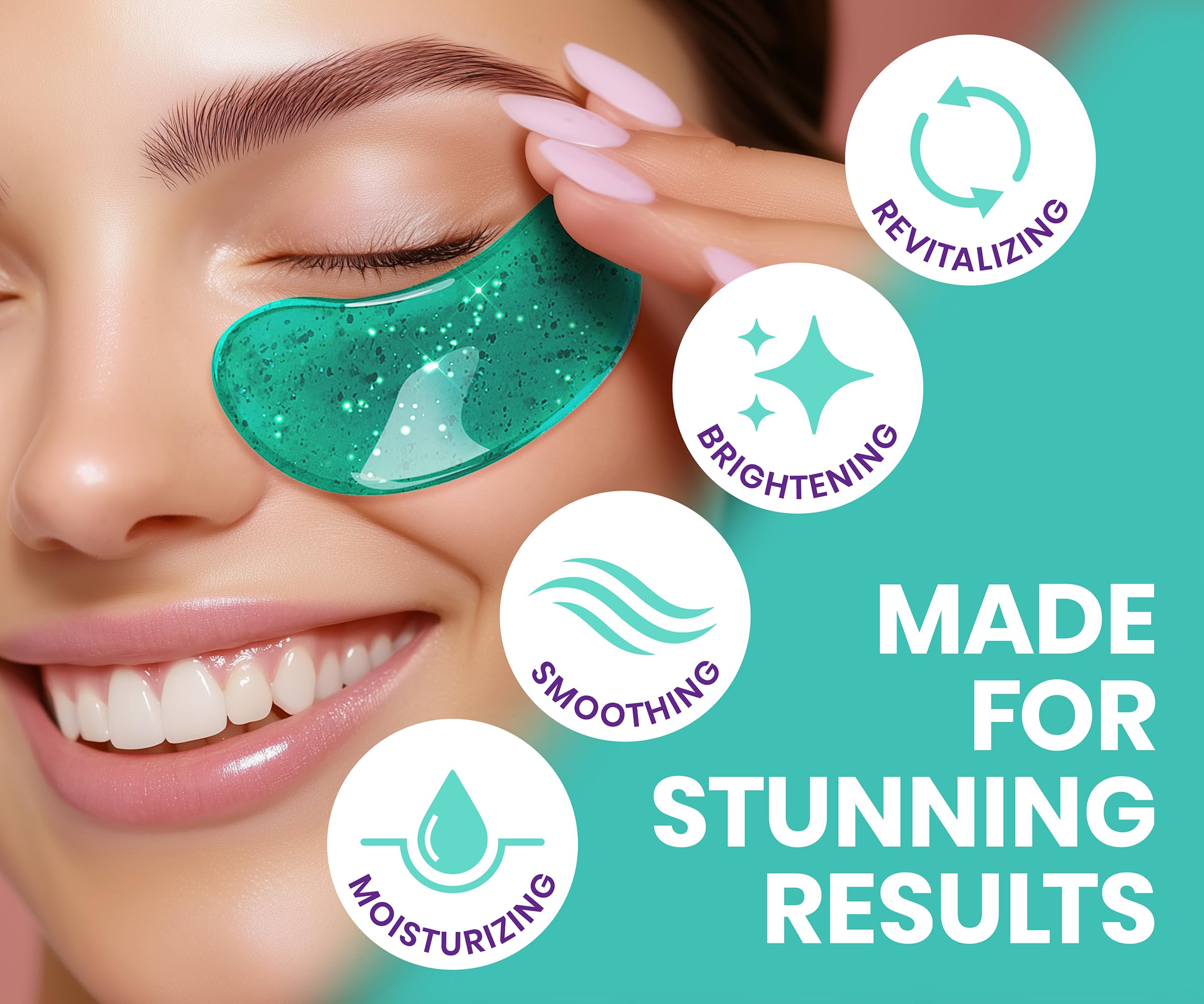 Stylia cooling patches on tired eyes after a long day.