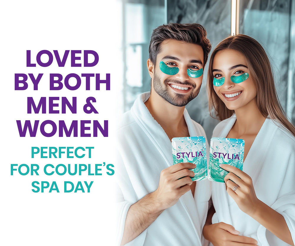 Stylia gift-ready eye patches packaging ideal for self-care gifts.