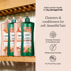 Suave Almond & Shea Butter Conditioner pump bottle delivering rich hydration and detangling.
