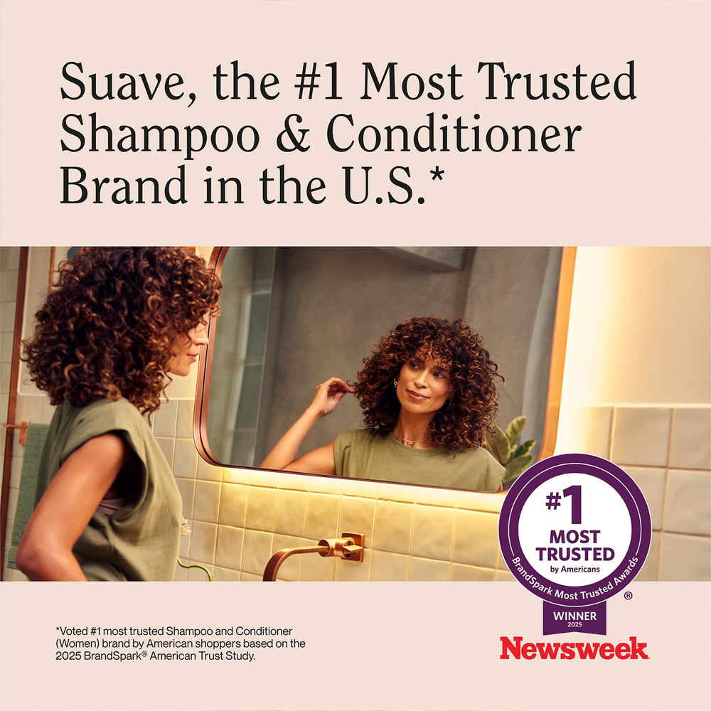 Suave Almond Shea Butter Shampoo cruelty free label indicating ethical production