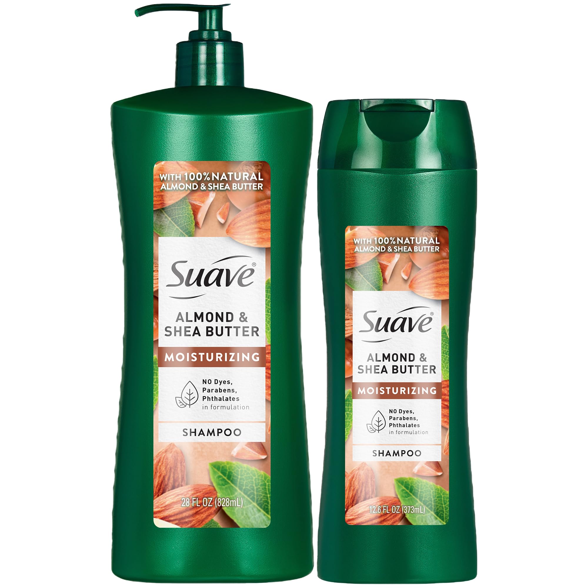 Suave Almond Shea Butter Shampoo standard bottle showing moisturizing formula for dry hair
