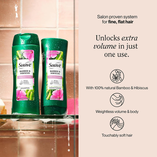 Suave bamboo hibiscus conditioner tube presenting lightweight conditioning.
