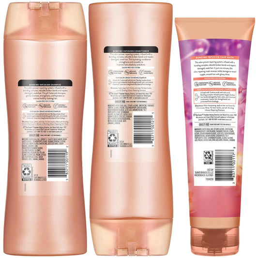 Suave Bonding Infusion Conditioner tube delivering silky, strengthened hair.