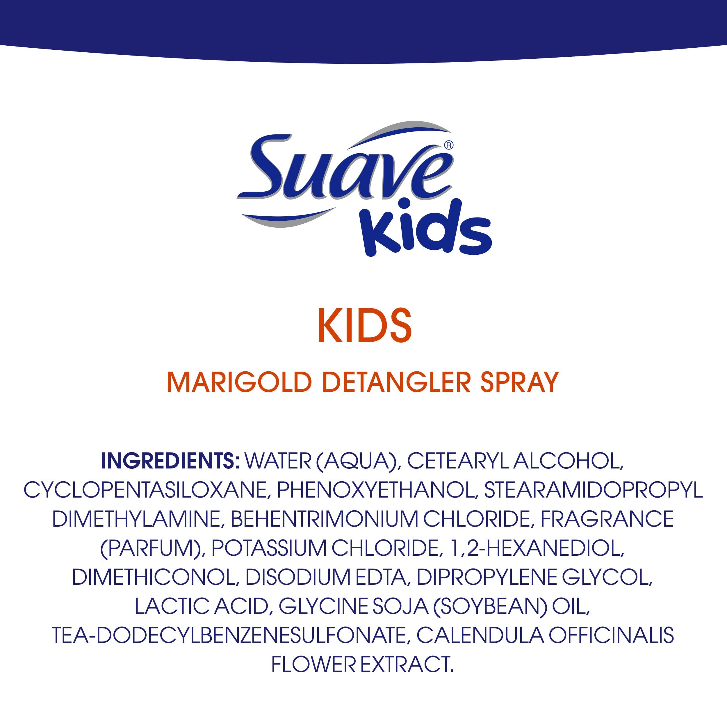 Suave logo with dermatologist-tested icon signaling kid-friendly care