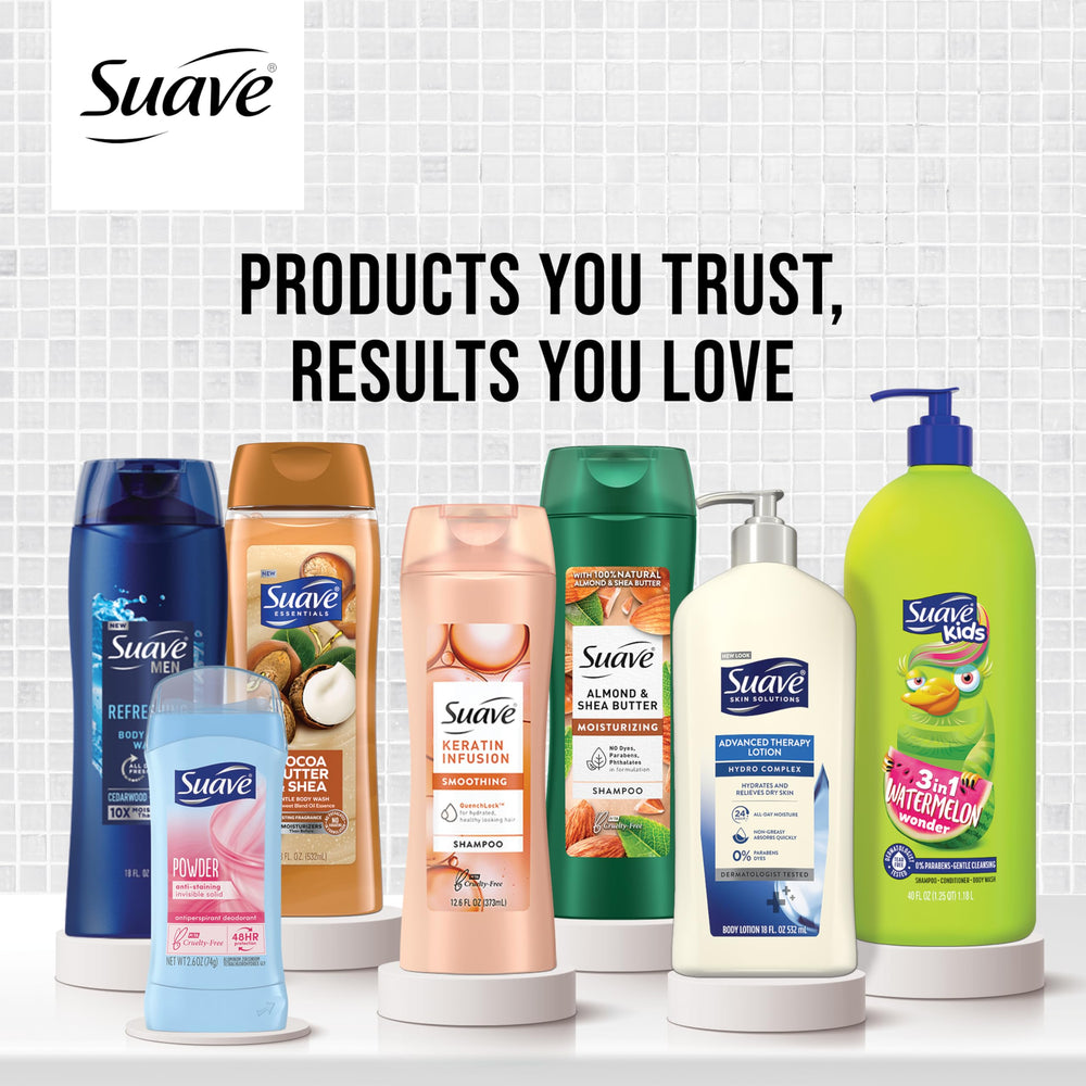 Suave Ceramide Age Brilliance Shampoo strengthens hair to reduce breakage.